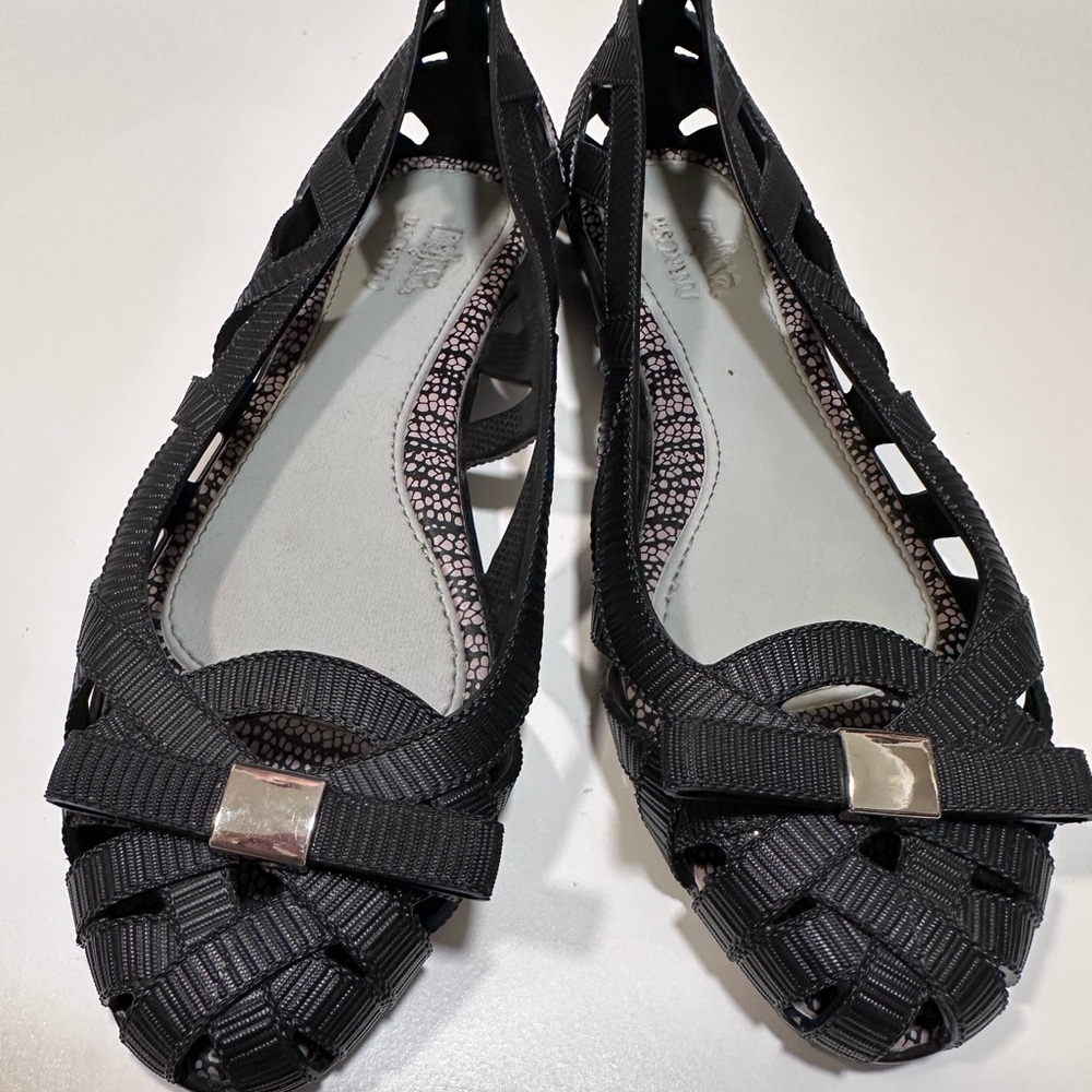 Melissa Black Strappy Flats